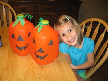 Make Milk Jug Halloween Pumpkin Treat Holders